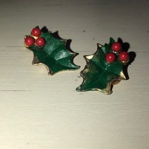 vintage Holly clip earrings